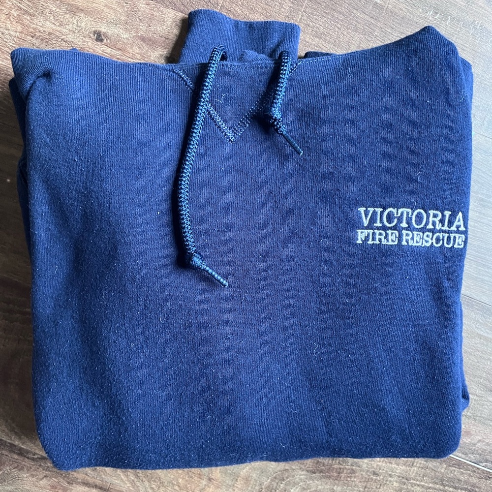 “Victoria Fire Rescue” Vintage Russell Athletic Navy Hoodie
